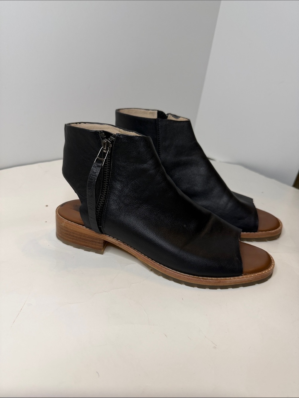 Women’s Black Open-Toe Ankle Sandals/Booties 🩷🩷